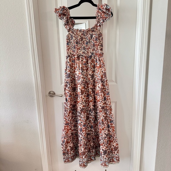 Love The Label Dresses & Skirts - Love The Label Smocked Bust Tiered Maxi Dress in Mable Rust Turquoise Size M